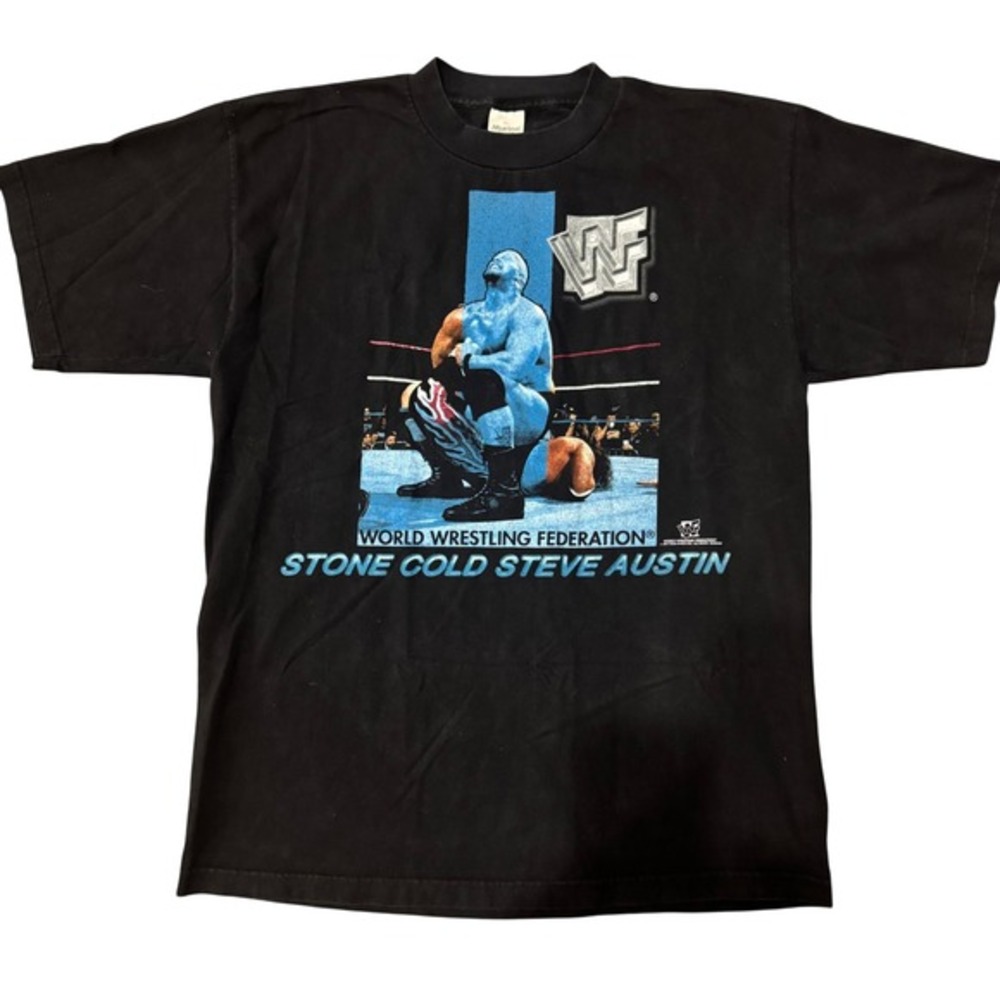 WWF Vintage 90s Stone Cold Steve Austin Murina T-Shirt Mens XL Black Wrestling